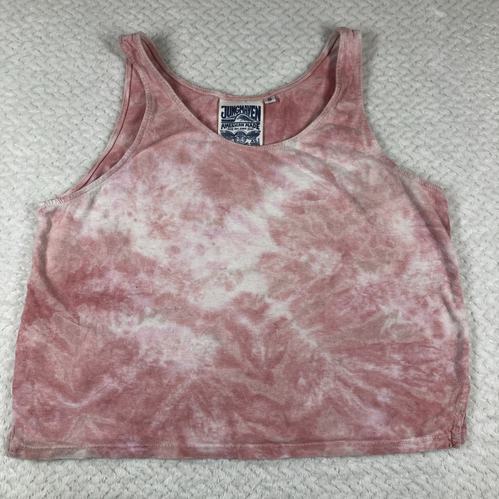 Jungmaven Tank Cropped Tank Top Small Pink Hemp Organic Cotton USA Made Boho